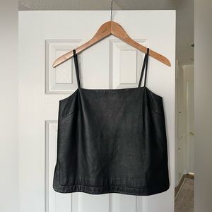 T by Alexander Wang Lambskin Leather Crop Top
